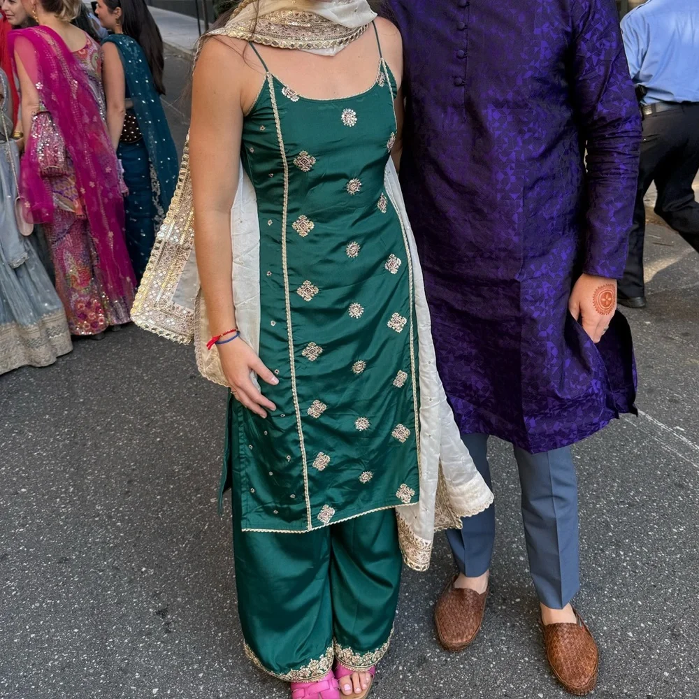 Teal Palazzo Suit with Duputta - Picture 5 of 5